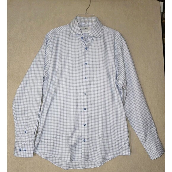 Men's Blue Checkered Casual Button Down Shirt - Picture 1 of 14